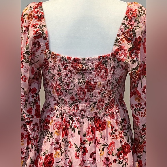 Floral Pink Smocked Dress - Picture 10 of 14